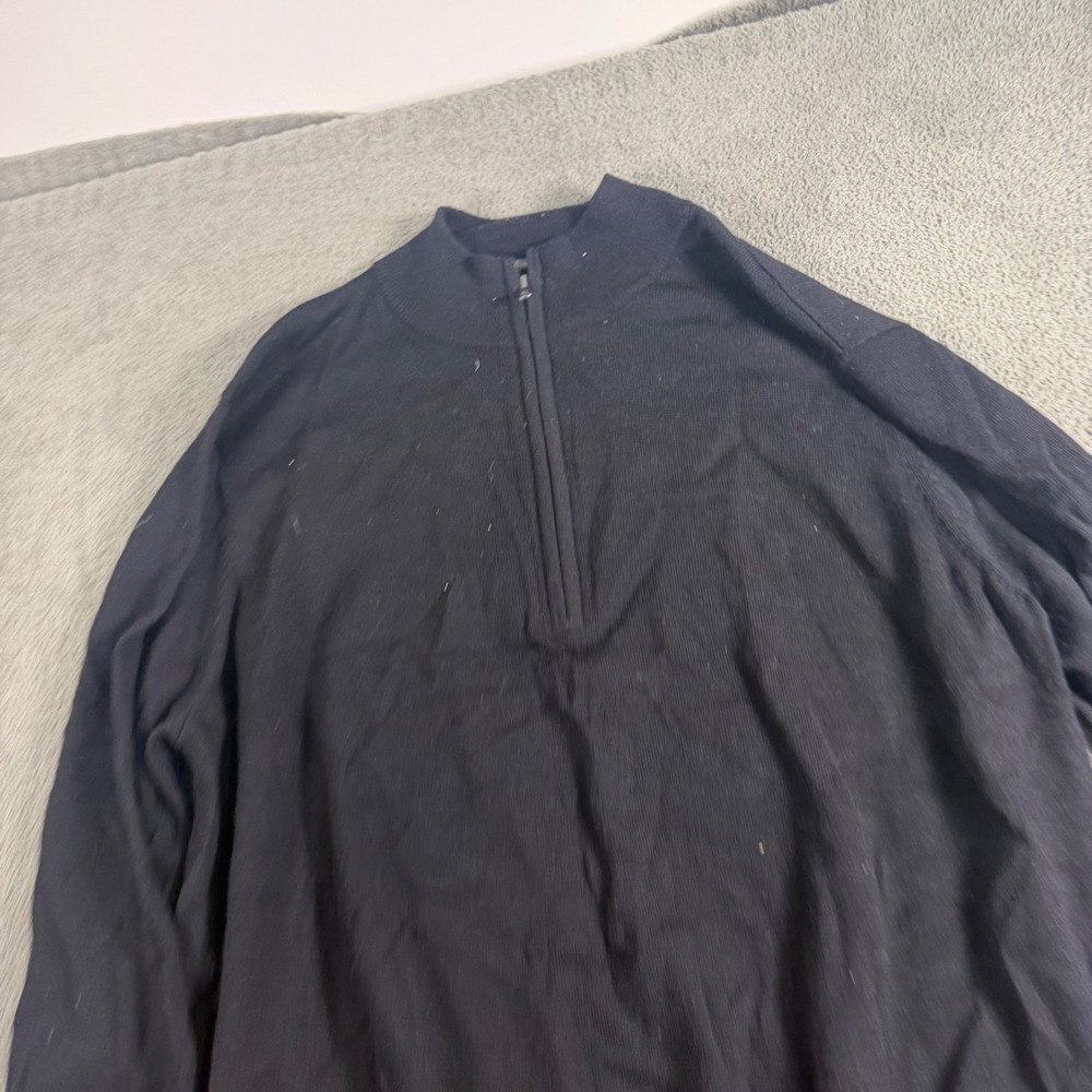 FootJoy Mens Black Quarter Zip Pullover Knit Golf Sweater Large